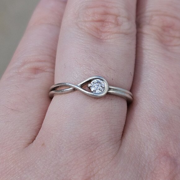 Pandora 925 Sterling Silver Infinite Lab Grown Diamond Ring .15CT Size 7 w/ Box - Picture 6 of 12